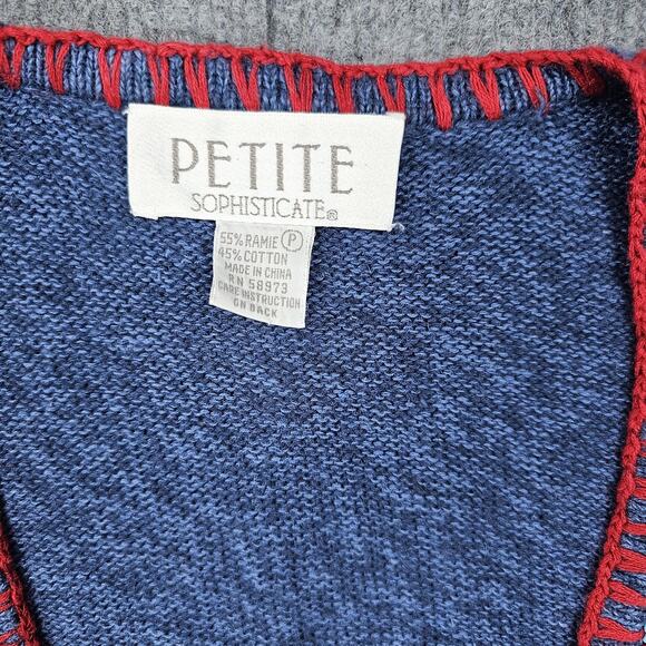 Vintage Petite Sophisticate Sweater Vest Womens Small Aztec Knit Southwestern 90 - Picture 2 of 5